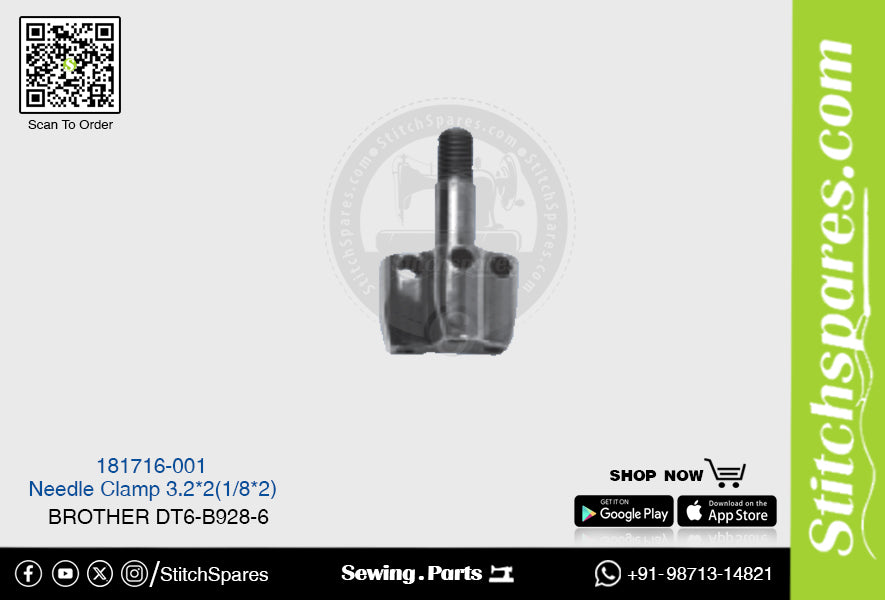 Fuerte H 181716-001 Abrazadera de aguja 3.2?2 mm (1/8?2