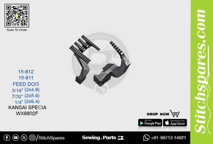 Strong H 15-811 / 15-812 Feed Dog Kansai Special WX8802F 7/32·2?5.6)mm Double Needle Lockstitch Sewing Machine Spare Part