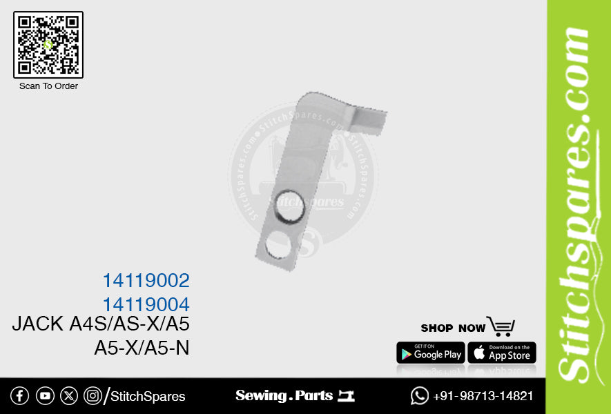 14119002 Cuchilla (hoja) Jack A4S AS-X A5 A5-X A5-N Máquina de coser