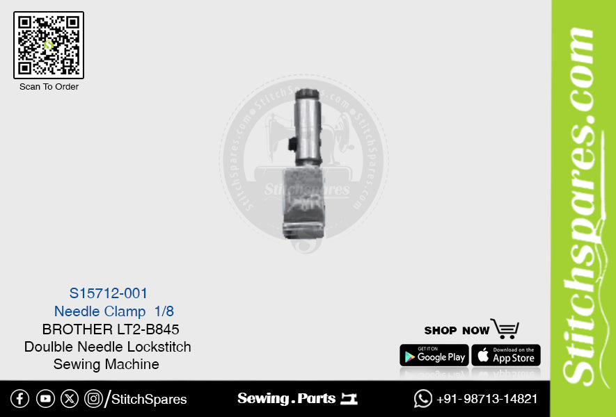 Strong-H S15712-001 Abrazadera de aguja 1/8 Brother LT2-B845 -3/-5 Repuesto para máquina de coser de pespunte de doble aguja