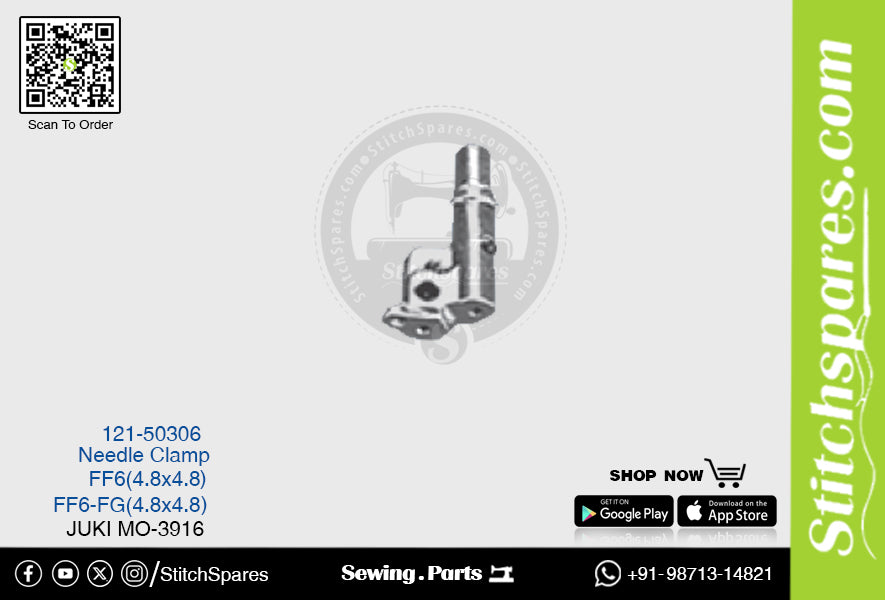 Strong-H 121-50306 Abrazadera de aguja Juki Mo-3916-FF6 (4.8×4.8) Pieza de repuesto para máquina de coser