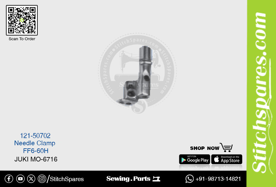 Strong H 121-50702 Abrazadera de aguja Juki MO-6716 FF6-60H Pieza de repuesto para máquina de coser de pespunte de doble aguja
