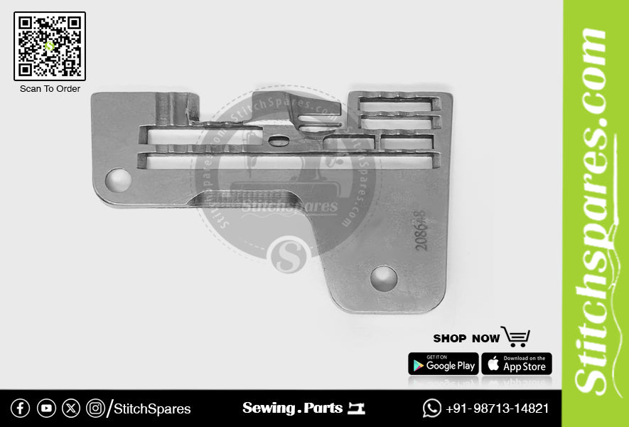 208648 नीडल प्लेट 6-थ्रेड पेगासस M700, M732-355 ओवरलॉक सिलाई मशीन स्पेयर पार्ट