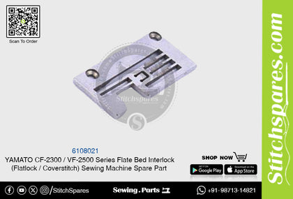 6108021 Needle Plate YAMATO CF-2300  VF-2500 Series Flat Bed Interlock (Flatlock  Coverstitch ) Sewing Machine Spare Part