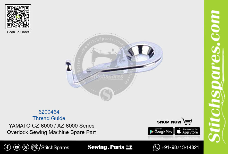 6200464 Guía de hilo Pieza de repuesto para máquina de coser overlock serie YAMATO CZ-6000 / AZ-8000