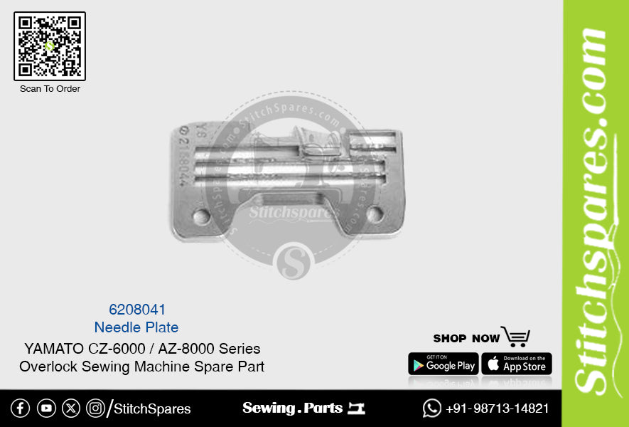 6208041 Placa de aguja Repuesto para máquina de coser overlock YAMATO serie CZ-6000 / AZ-8000