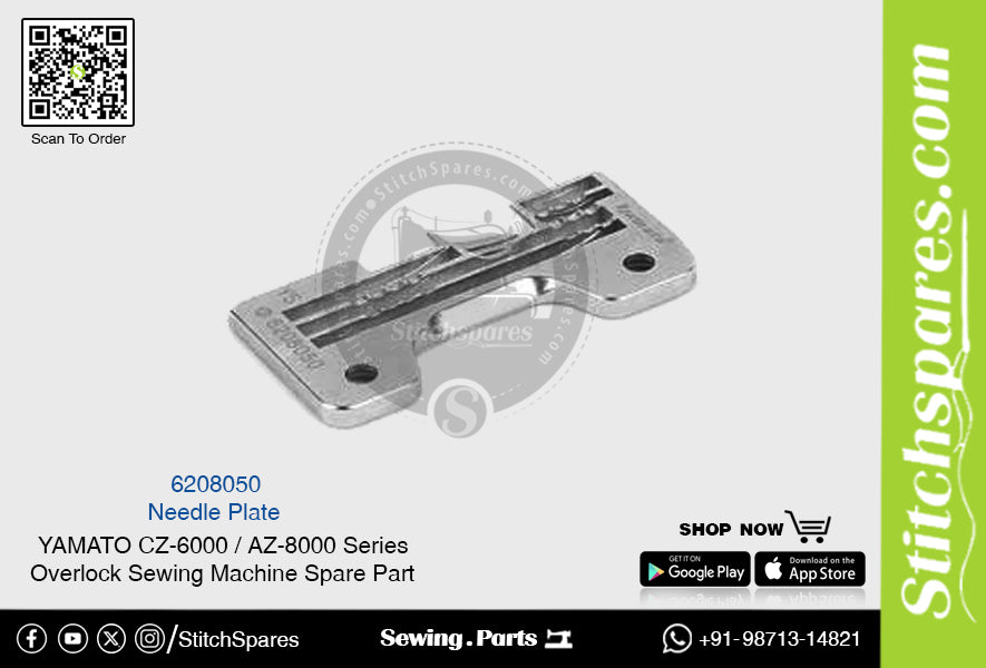 6208050 Placa de aguja YAMATO CZ-6000 Serie AZ-8000 Repuesto para máquina de coser Overlock