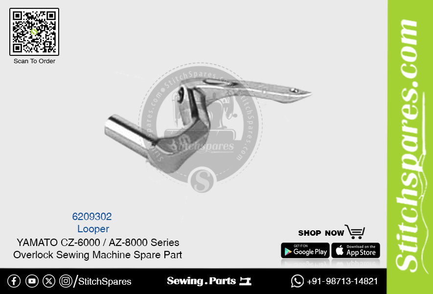 6209302 Looper YAMATO CZ-6000 Serie AZ-8000 Repuesto para máquina de coser overlock