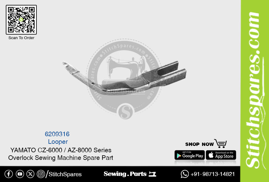 6209316 Looper YAMATO CZ-6000 Serie AZ-8000 Repuesto para máquina de coser overlock