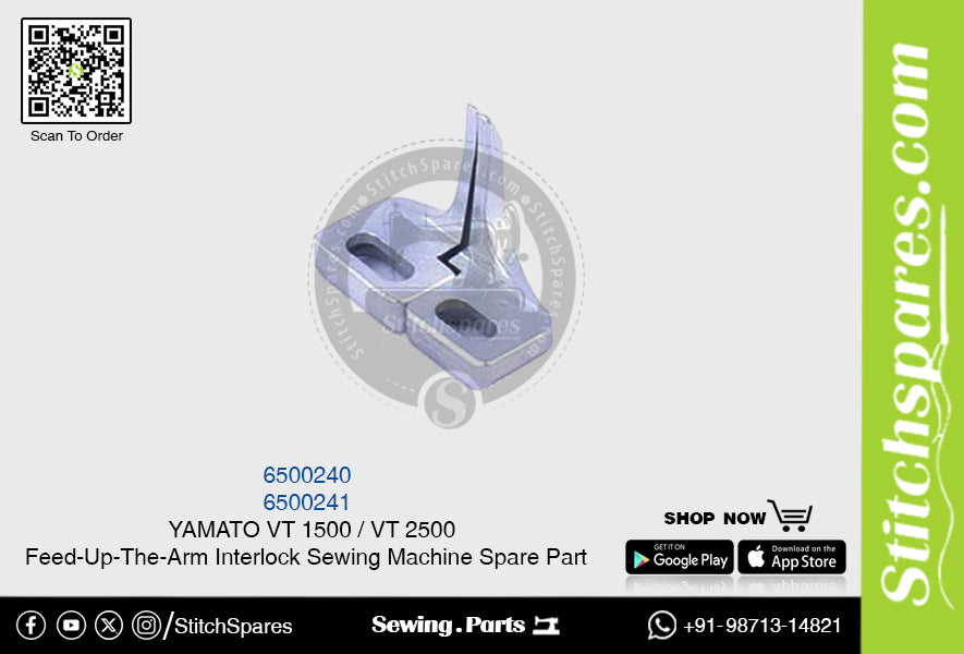 6500240 6500241 YAMATO VT-1500 VT-2500 Pieza de repuesto para máquina de coser con interbloqueo de brazo alimentador