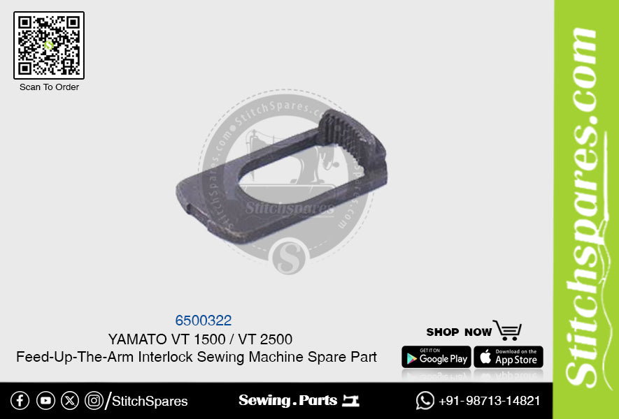 6500322 YAMATO VT-1500 VT-2500 Pieza de repuesto para máquina de coser con interbloqueo de brazo alimentador