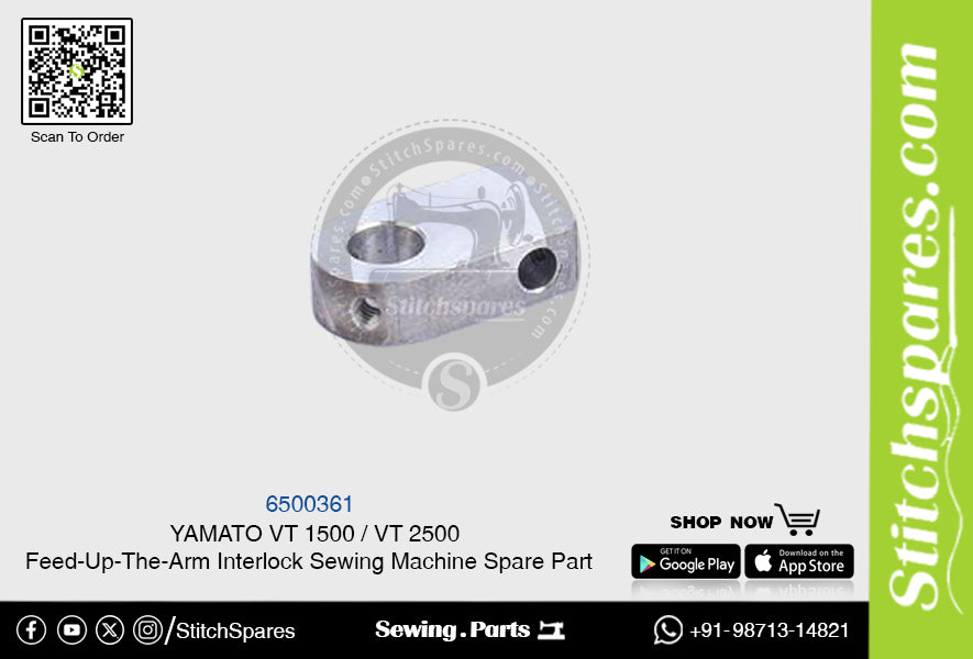 6500361 YAMATO VT-1500 VT-2500 Pieza de repuesto para máquina de coser con interbloqueo de brazo alimentador
