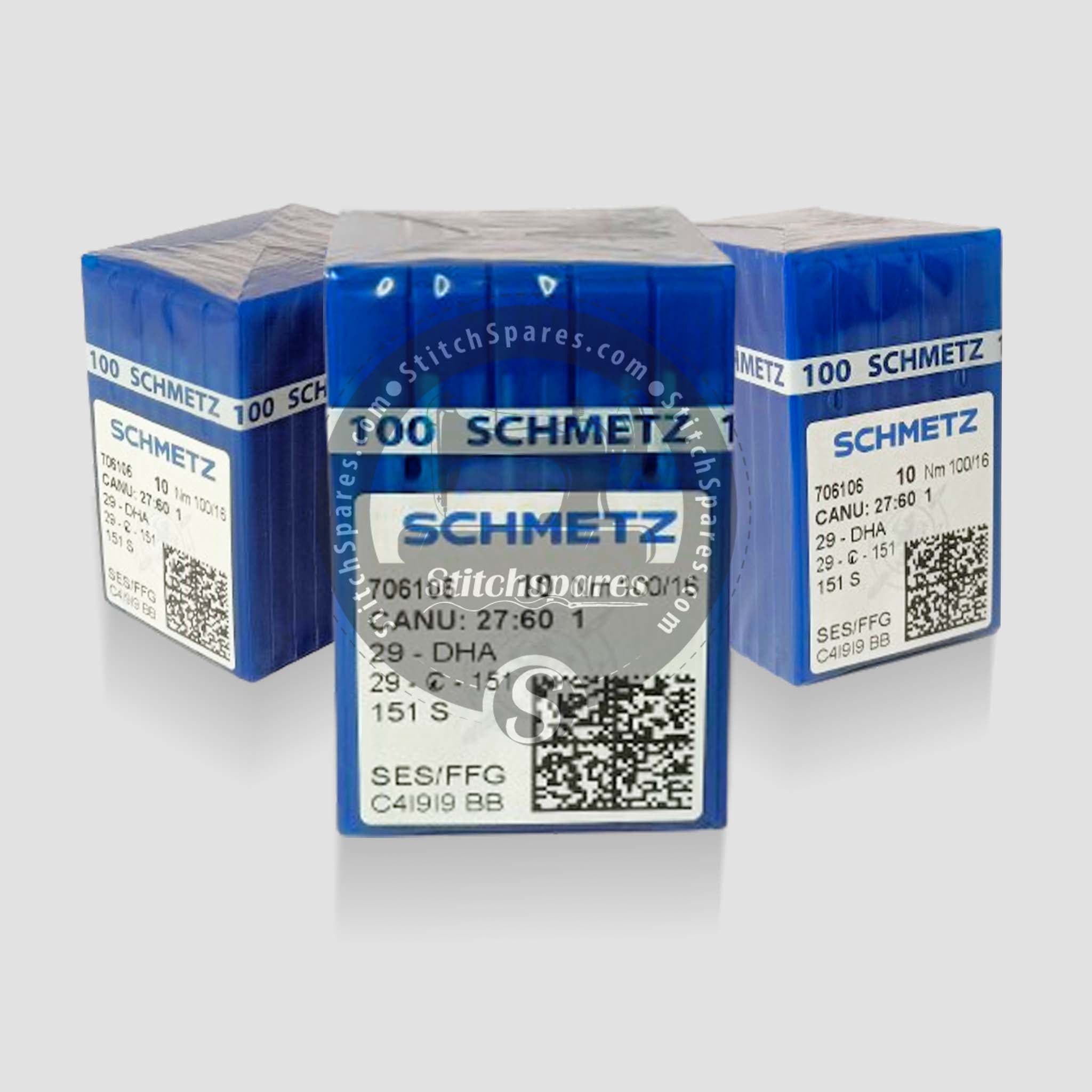 #706106 29-DHA / 151 S Nm 100/16 FFG/SES (100PCS) Aguja para máquina de coser SCHMETZ
