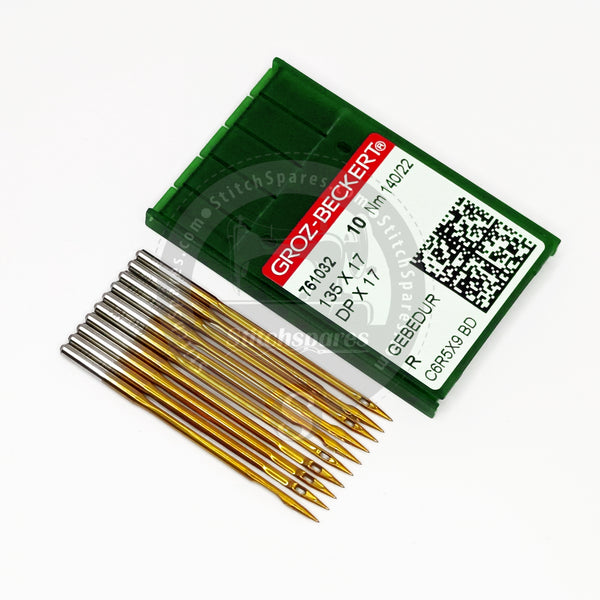 761032 DPX17 Nm 140/22 R GEBRDUR (GOLDEN Tip Titanium Coated) Groz