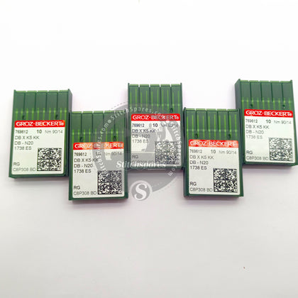 #769612 DBXK5 KK / DB-20 / 1738 ES Nm 90/14 RG ( Packing Unit 100Pcs ) Groz Beckert Sewing Machine Needle