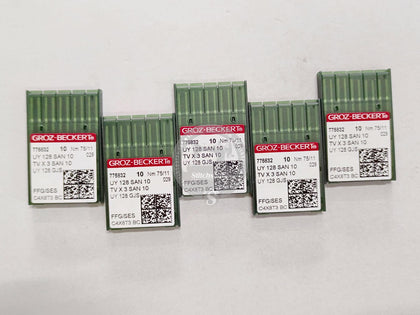 #775832 UY 128 SAN 10 / TVX3 SAN 10 / UY 128 GJS Nm 75/11 FFG / SES (Pack of 100 Needles) Groz Beckert Sewing Machine Needle
