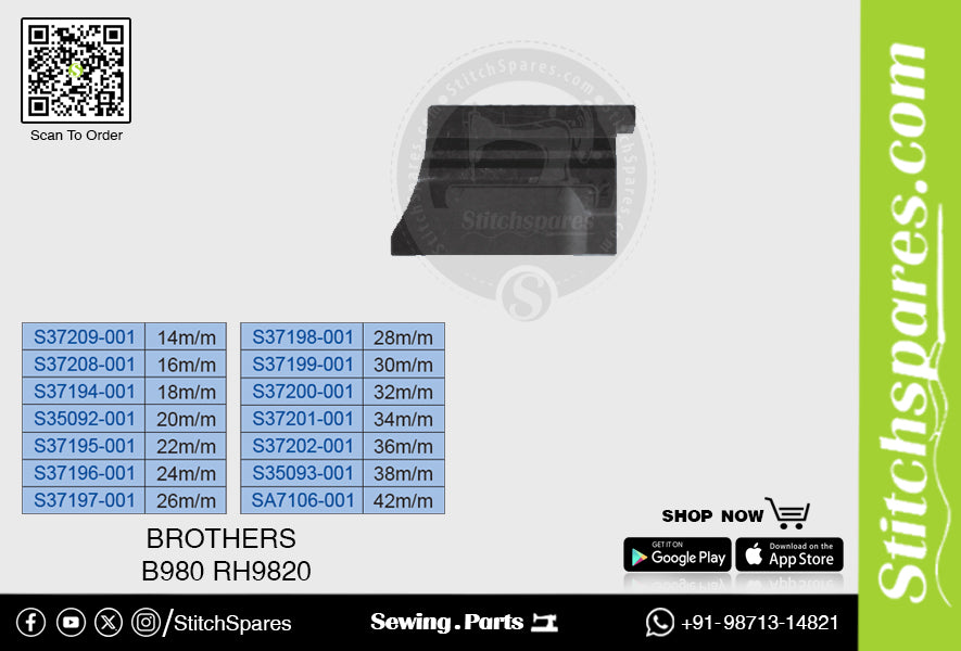 Strong-H SA7106-001 42 m/m Messer/Klinge/Trimmer Brother B980 RH9820 Nähmaschine Ersatzteile