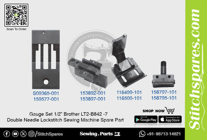 Gauge Set 1/2 Brother LT2-B842 -7 Double Needle Lockstitch Sewing Machine Spare Part