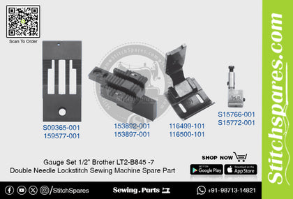 Gauge Set 1/2 Brother LT2-B845 -7 Double Needle Lockstitch Sewing Machine Spare Part