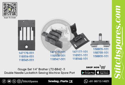 Gauge Set 1/4 Brother LT2-B842 -3 Double Needle Lockstitch Sewing Machine Spare Part