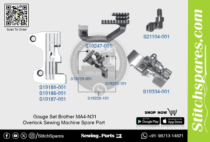 Messgerätesatz Brother MA4-N31 FB-N310 Overlock-Nähmaschine Ersatzteil