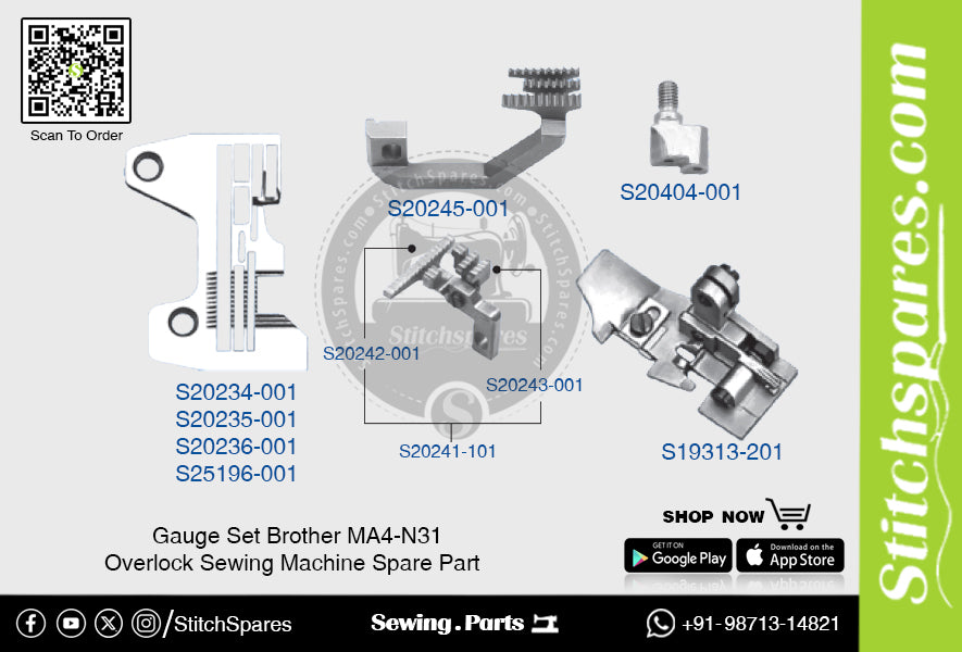 Messgerätesatz Brother MA4-N31 Overlock-Nähmaschine Ersatzteil