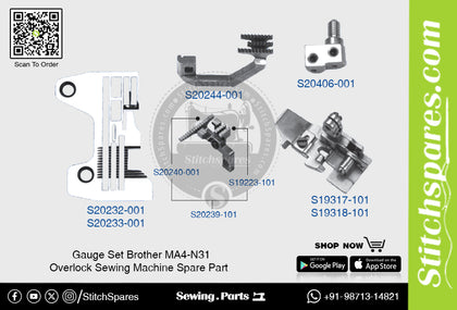 Gauge Set Brother MA4-N31 Overlock Sewing Machine Spare Part