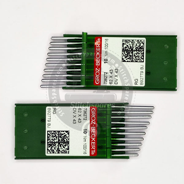 736272 62x43 DVx43 Nm 100/16 RG Groz Beckert Sewing Machine Needle