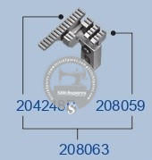 STRONG-H 204248B, 208059, 208063 Feed-Dog PEGASUS L32-33 (3×4) Repuesto para máquina de coser