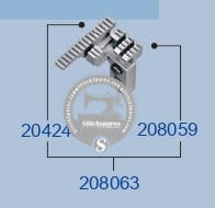 STRONG-H 204248B, 208059, 208063 Feed Dog PEGASUS M732-70 (5×5) Repuesto para máquina de coser