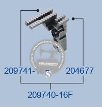 STRONG-H 209741-16F, 204677, 209740-16F Feed Dog PEGASUS M752-181 (2×4) Repuesto para máquina de coser