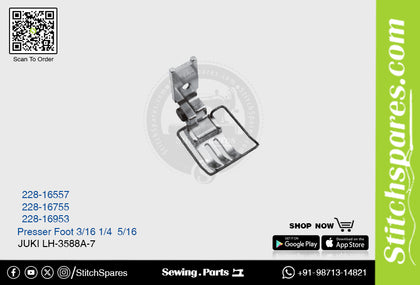 Strong-H 228-16557 Presser Foot Juki Lh-3588a-7 (3-16) Sewing Machine Spare PartStrong-H 228-16557 Presser Foot Juki Lh-3588a-7 (3-16) Sewing Machine Spare Part