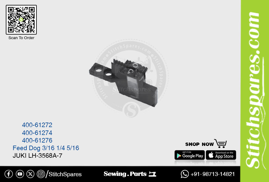 Strong-H 400-61276 Feed Dog Juki Lh-3568a-7 (5-16) Repuesto para máquina de coser