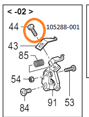 105288-001 Screw Brother RH-9820 Computerized Eyelet Button Hole Spare Parts