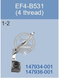 147934-001  147936-001 UPPER LOOPER BROTHER EF4-B531 (4-THREAD) SEWING MACHINE SPARE PART