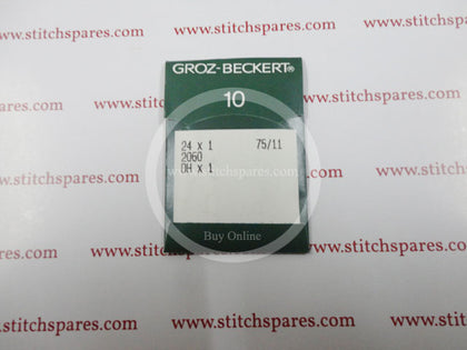 24X1 / 2060 / DHX1 75/11 Groz Beckert Industrial Sewing Machine Needles  Buy Any Sewing Machine Spare Part online at StitchSpares.com | Fast Delivery | 24x7 Chat Support | Best Quality | If You Could not able to find your part Chat with Us. we will help you to find your part.