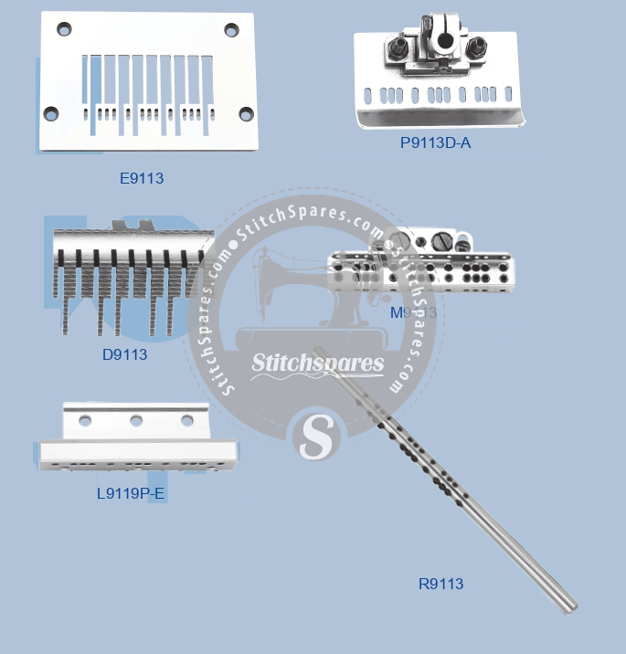 E9113 GAUGE SET SIRUBA VC008-1332-032P (14×18×14)×3 सिलाई मशीन स्पेयर पार्ट