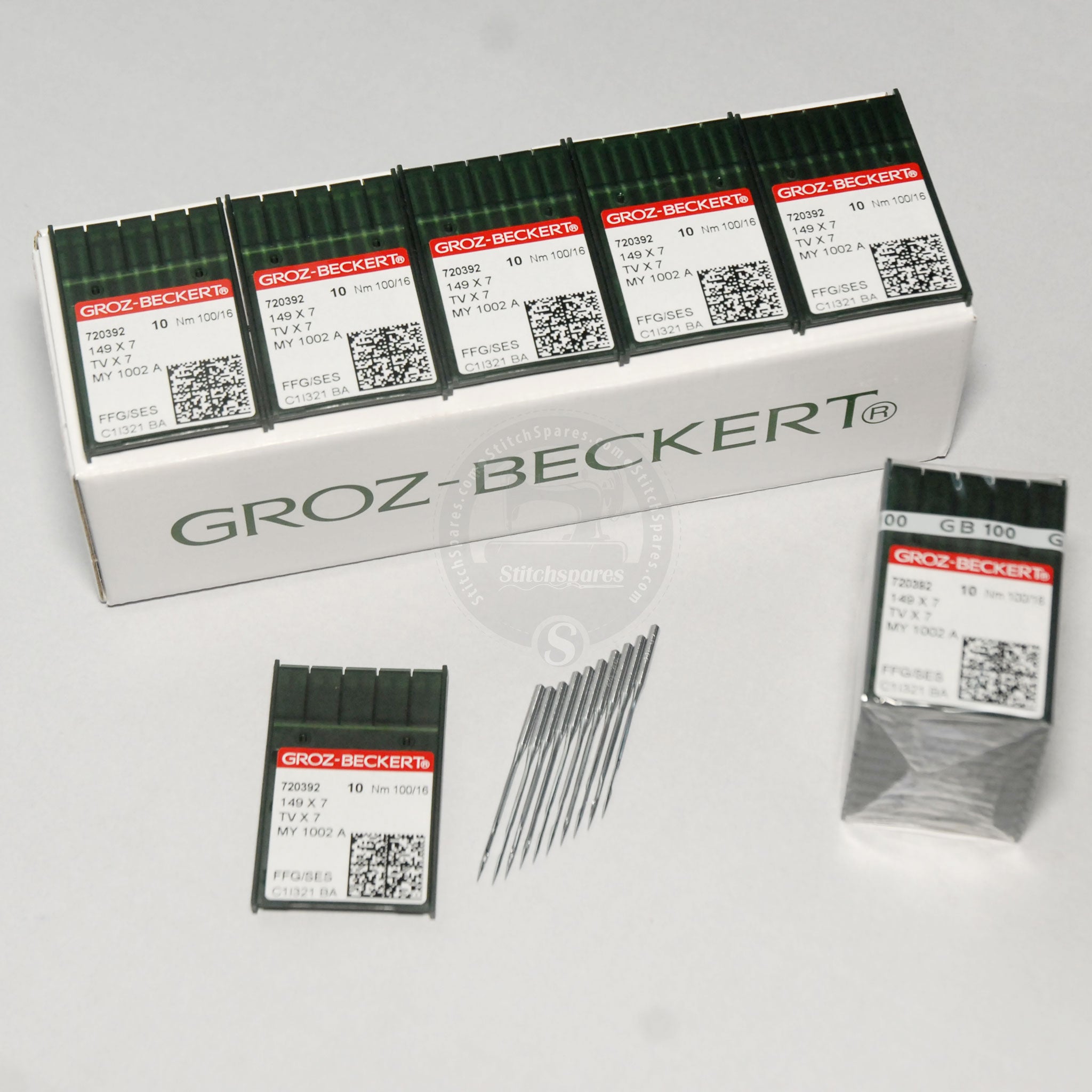 Groz Beckert aguja TVX7 149X7 MY1002A Abs. 2 oder 3 aguja Máquina de coser de puntada en cadena