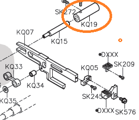 KQ19 Shaft Siruba  F007J/JD Interlock Coverstitch Sewing Machine Part