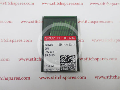 251 / 29 BNS / 29-C-300 90/14 Groz Beckert Industrial Sewing Machine Needles  Buy Any Sewing Machine Spare Part online at StitchSpares.com | Fast Delivery | 24x7 Chat Support | Best Quality | If You Could not able to find your part Chat with Us. we will help you to find your part.