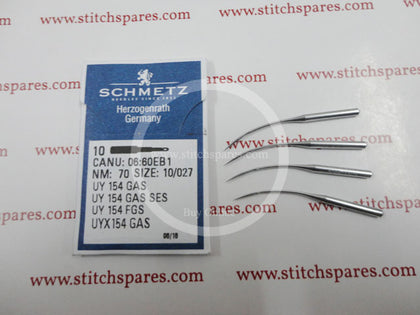 UY 154 GAS / UYX154 GAS / UY 154 GAS SES / UY 154 FGS SCHMETZ Sewing Machine Needles  CANU: 06:60EB1  NM: 60, 65, 70, 75, 80, 90, 100, 110, 120, 125, 130, 140,  Each order contains 10 needles/per Pack