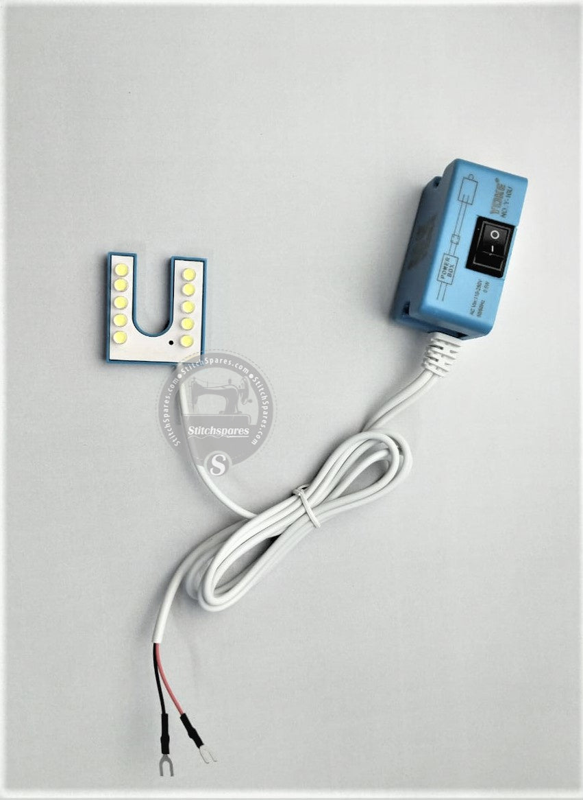 YOKE Y-10 U-Type LED Light For JUKI, JACK, BROTHER, PEGASUS, SINGER, SIRUBA, SUNSTAR, KANSAI SPECIAL and All Other Brands of Industrial Sewing Machines
